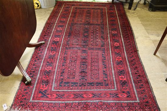 Red ground Afgan carpet(-)